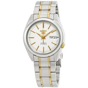 NWT Authentic Seiko Series 5 Automatic White Dial Men's Watch